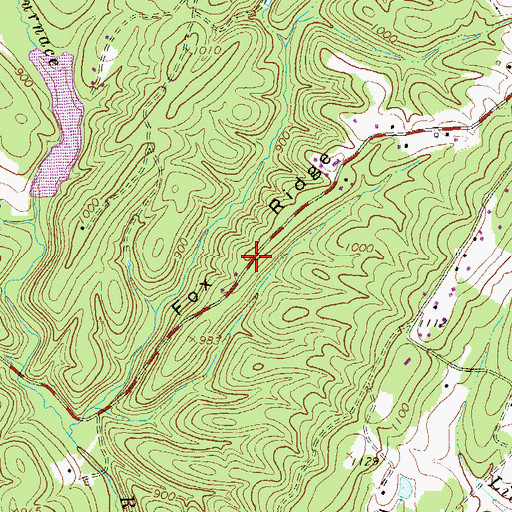 Topographic Map of Fox Ridge, VA