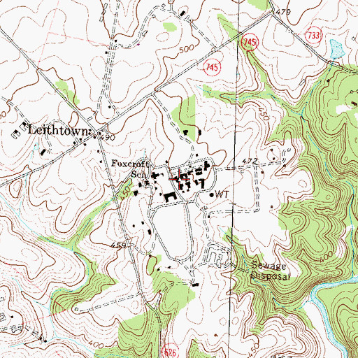 Topographic Map of Foxcroft School, VA