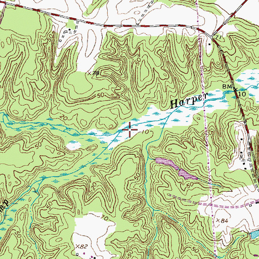 Topographic Map of Foxes Creek, VA