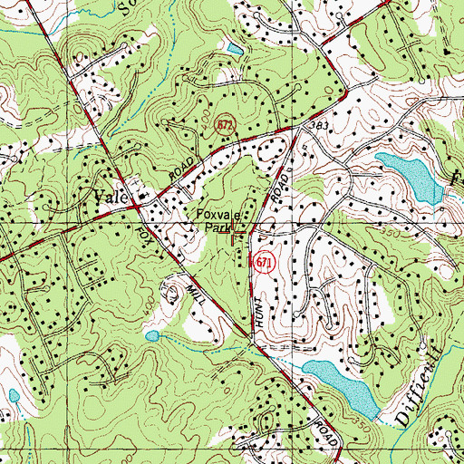 Topographic Map of Foxvale Park, VA