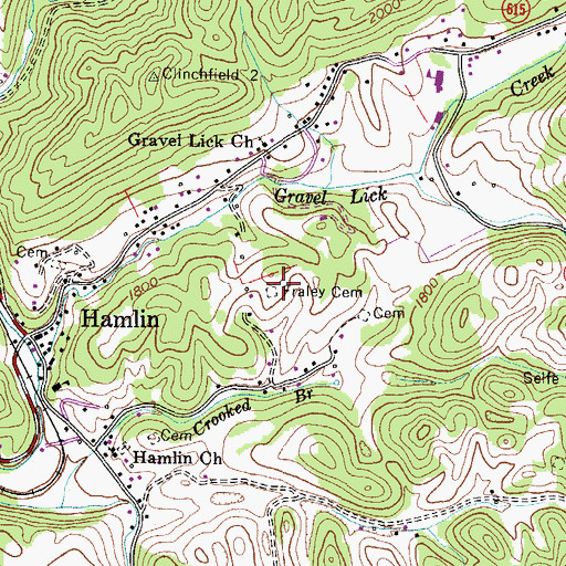 Topographic Map of Fraley Cemetery, VA