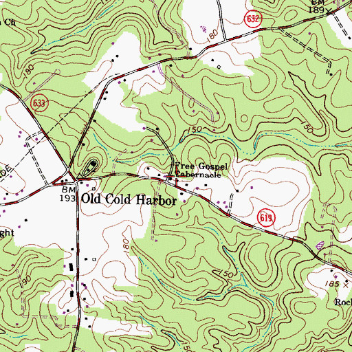Topographic Map of Free Gospel Tabernacle, VA