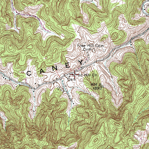 Topographic Map of Free Hill Church, VA