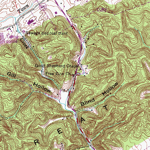Topographic Map of Free Zion Church, VA