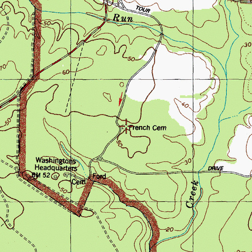 Topographic Map of French Cemetery, VA