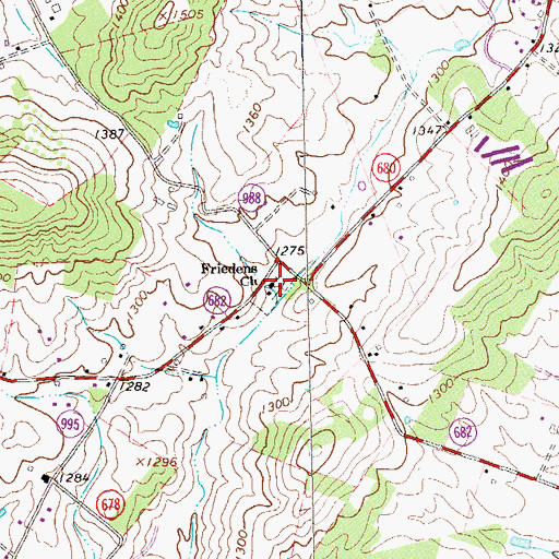 Topographic Map of Friedens Church, VA