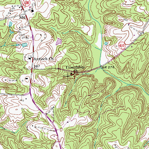 Topographic Map of Friendship Church, VA