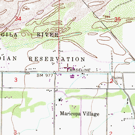 Topographic Map of Laveen Childrens Home, AZ