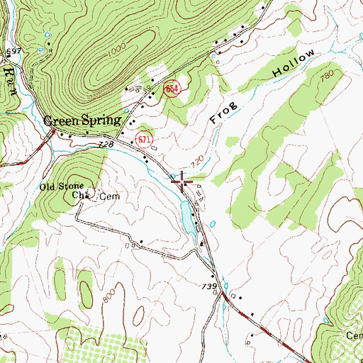 Topographic Map of Frog Hollow, VA