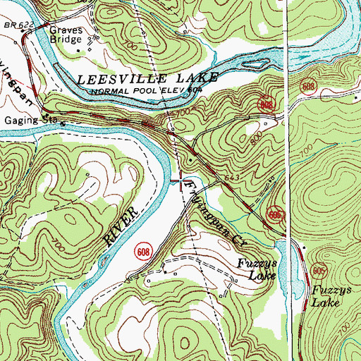Topographic Map of Fryingpan Creek, VA
