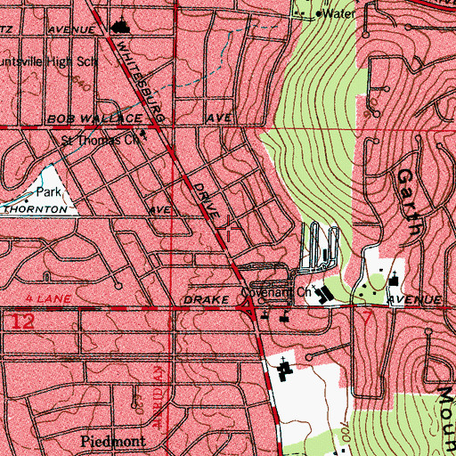 Topographic Map of Bible Chapel Church, AL