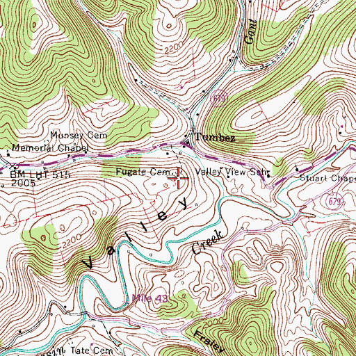 Topographic Map of Fugate Cemetery, VA