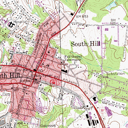 Topographic Map of Full Gospel Tabernacle, VA