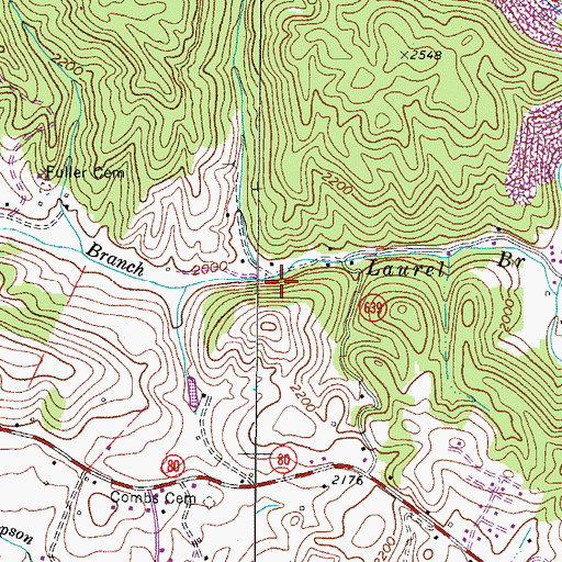 Topographic Map of Fuller Branch, VA