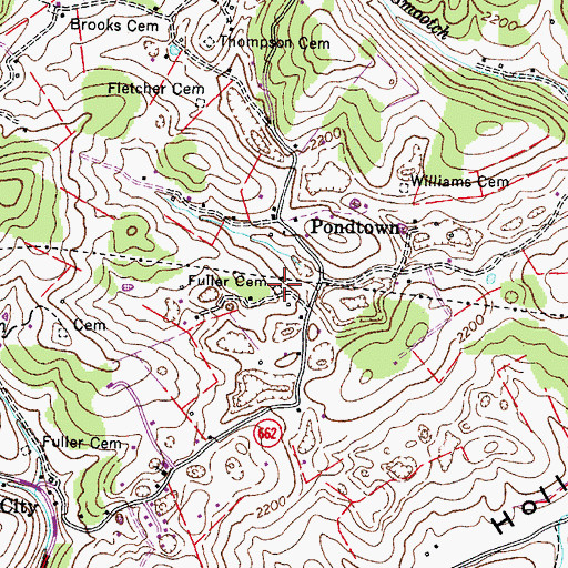 Topographic Map of Fuller Cemetery, VA