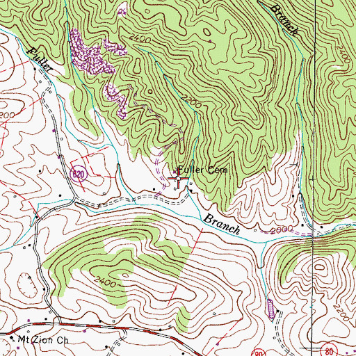 Topographic Map of Fuller Cemetery, VA