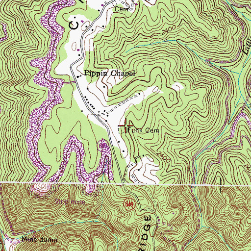 Topographic Map of Funk Cemetery, VA