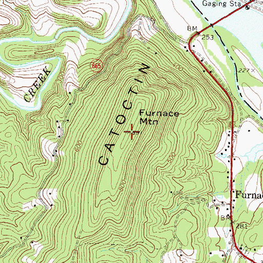 Topographic Map of Furnace Mountain, VA