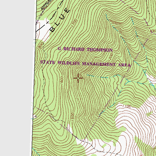 Topographic Map of G R Thompson State Wildlife Management Area, VA