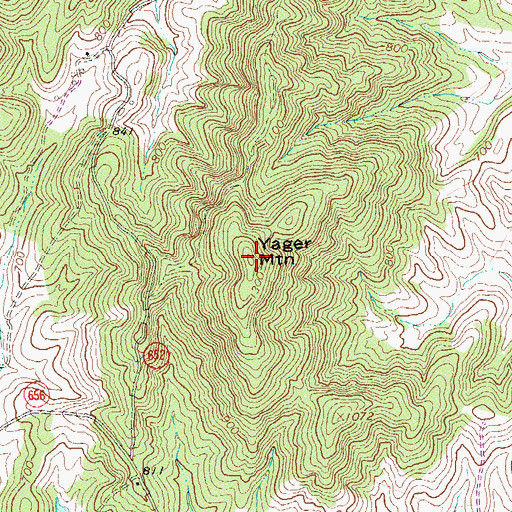 Topographic Map of Gaar Mountain, VA