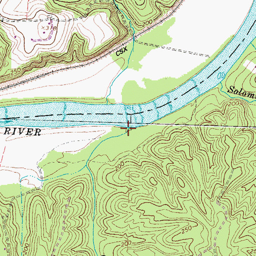 Topographic Map of Gaddes Creek, VA