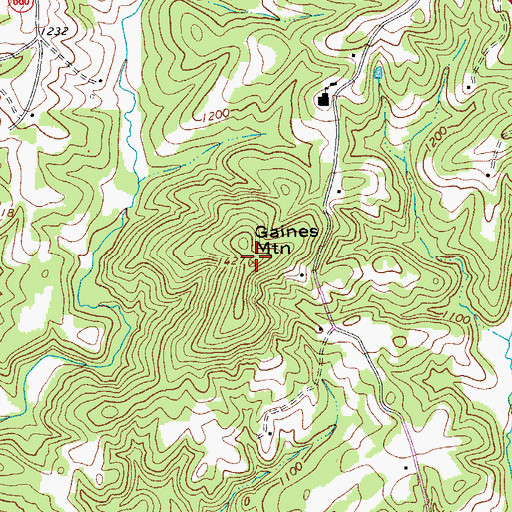 Topographic Map of Gaines Mountain, VA