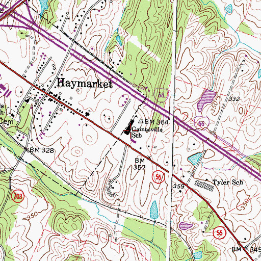 Topographic Map of Gainesville Elementary School, VA