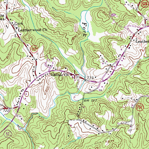 Topographic Map of Galilee Church, VA