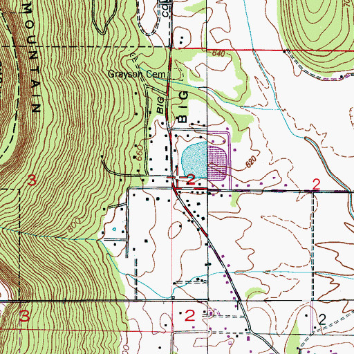 Topographic Map of Big Cove Church (historical), AL