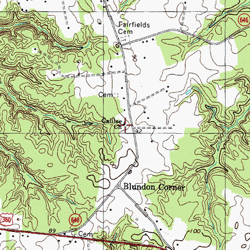Topographic Map of Galilee Church, VA