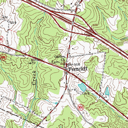 Topographic Map of Galilee Church, VA