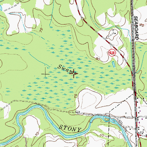 Topographic Map of Galley Swamp, VA