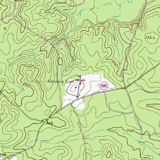 Topographic Map of Galusha Cemetery, VA