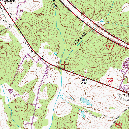 Topographic Map of Gammons Creek, VA