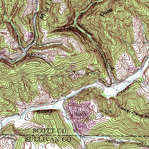 Topographic Map of Gardner Cemetery, VA