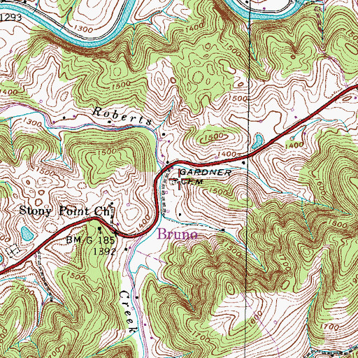 Topographic Map of Gardner Cemetery, VA