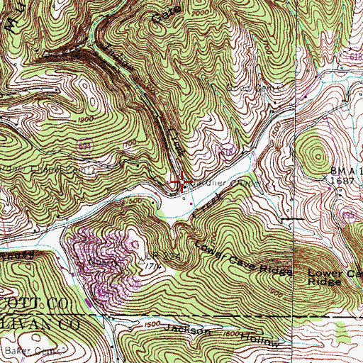Topographic Map of Gardner Chapel, VA
