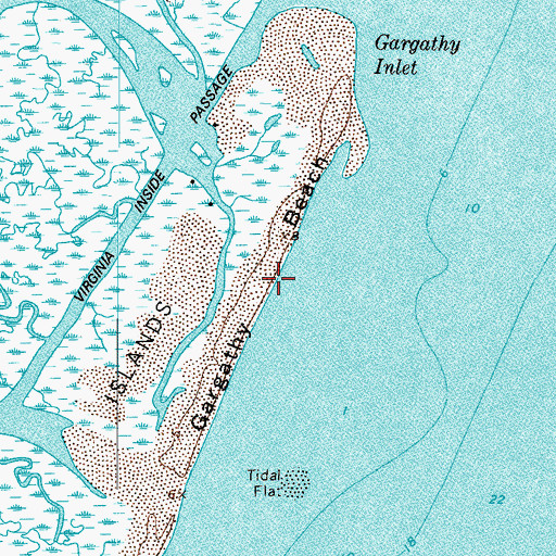 Topographic Map of Gargathy Beach, VA