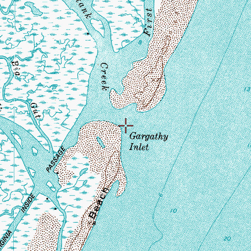 Topographic Map of Gargathy Inlet, VA
