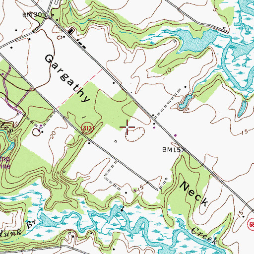 Topographic Map of Gargathy Neck, VA