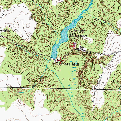 Topographic Map of Garnett Mill, VA