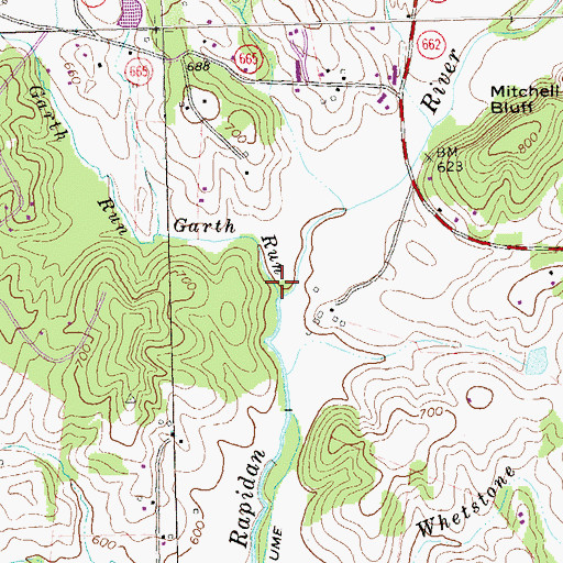 Topographic Map of Garth Run, VA
