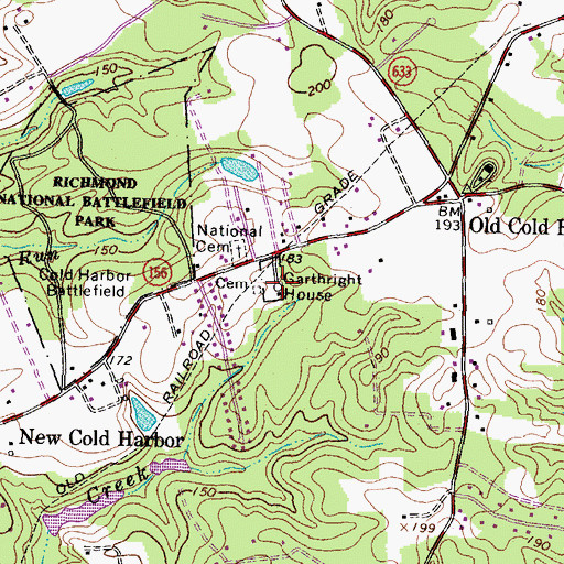 Topographic Map of Garthright House, VA