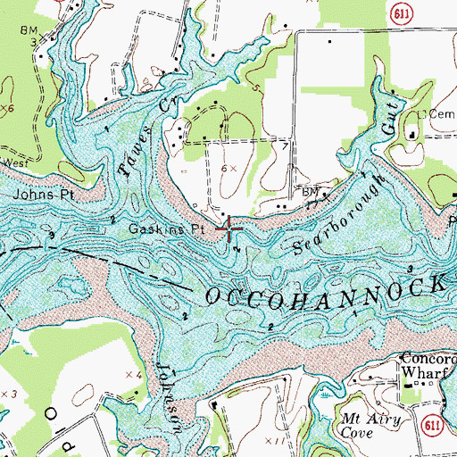 Topographic Map of Gaskins Point, VA
