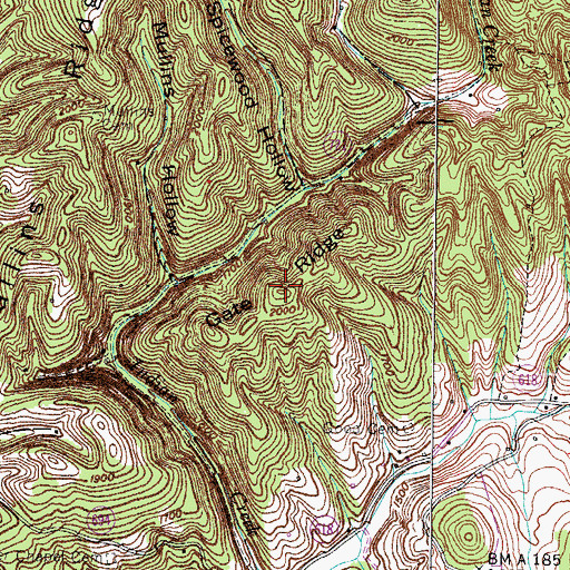 Topographic Map of Gate Ridge, VA