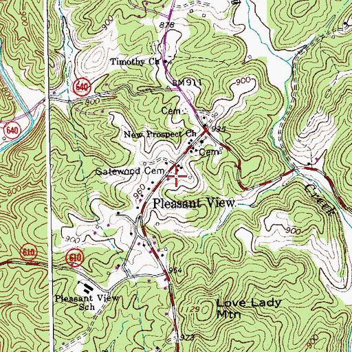 Topographic Map of Gatewood Cemetery, VA