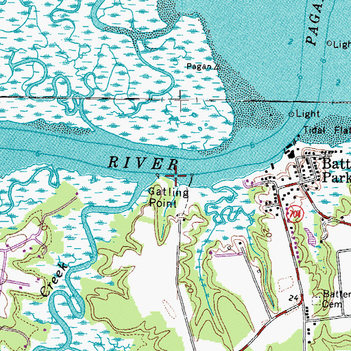 Topographic Map of Gatling Point, VA