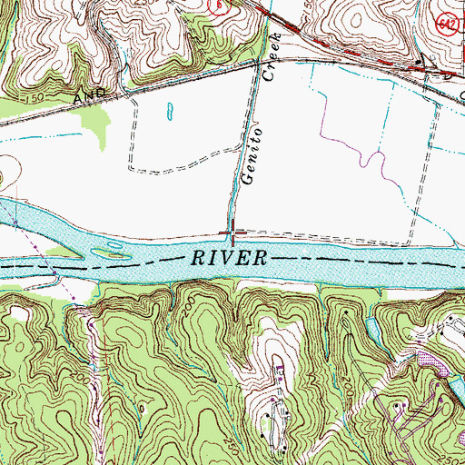 Topographic Map of Genito Creek, VA