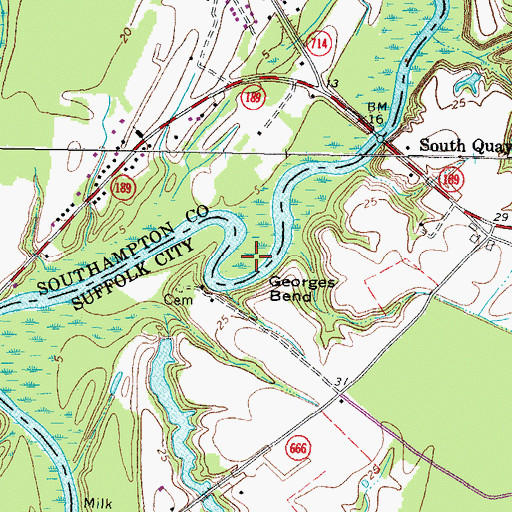 Topographic Map of Georges Bend, VA