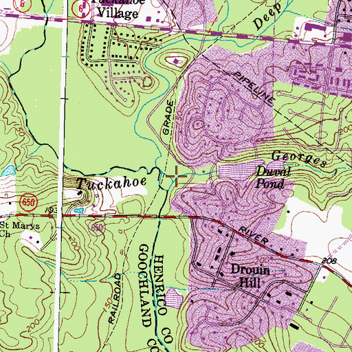 Topographic Map of Georges Branch, VA
